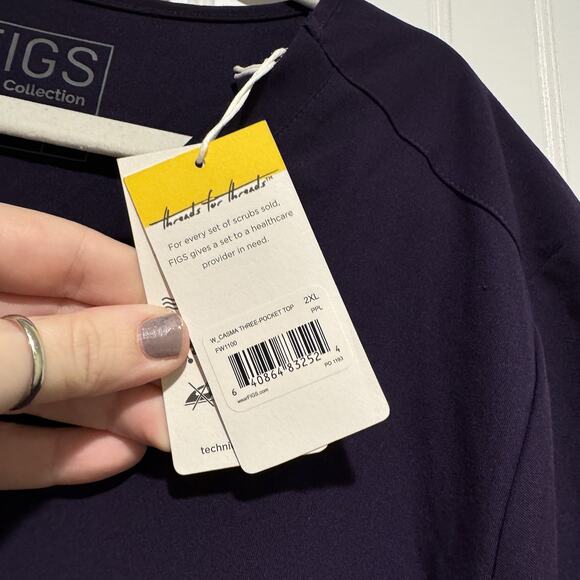 Figs Purple Scrub Set Casma Top Kade Cargo Pants NEW Size XXL - Picture 5 of 13